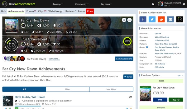 TrueAchievement achievement page